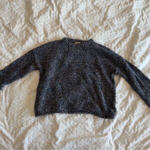 Universal Thread Knit Blue Multi-Color Rolled Hem Cropped Sweater